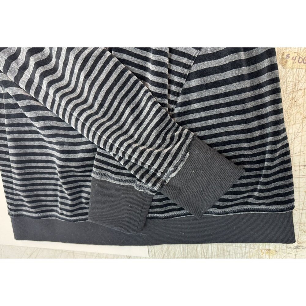 Womans Calvin Klein Sweater top Stripped Zip Front Large - Picture 3 of 6